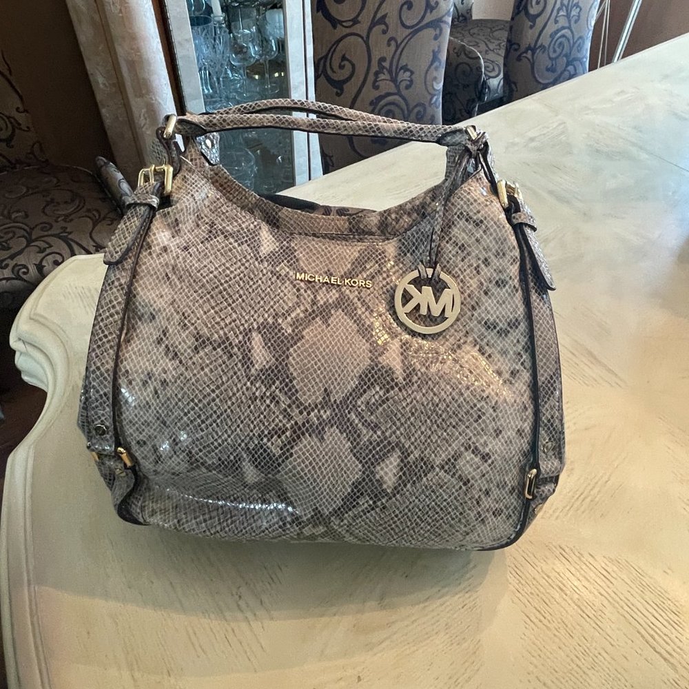 Michael Kors Leather Animal Print Handbag - Picture 6 of 8